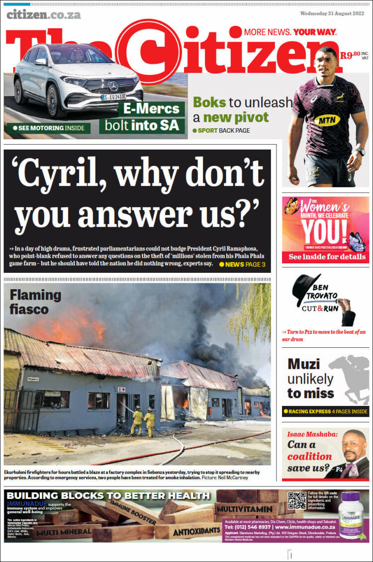 Portada de The Citizen (Sud&aacute;frica)