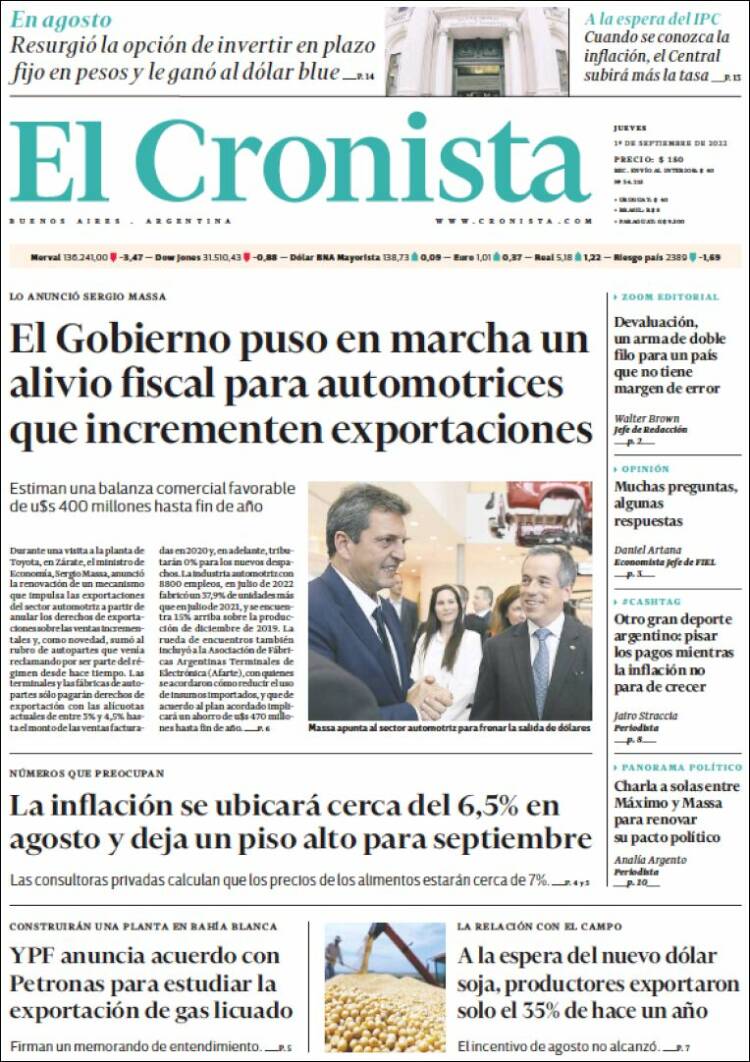 Portada de El Cronista Comercial (Argentina)