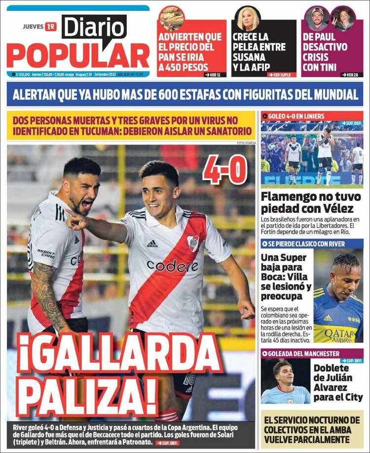 Portada de Diario Popular (Argentina)