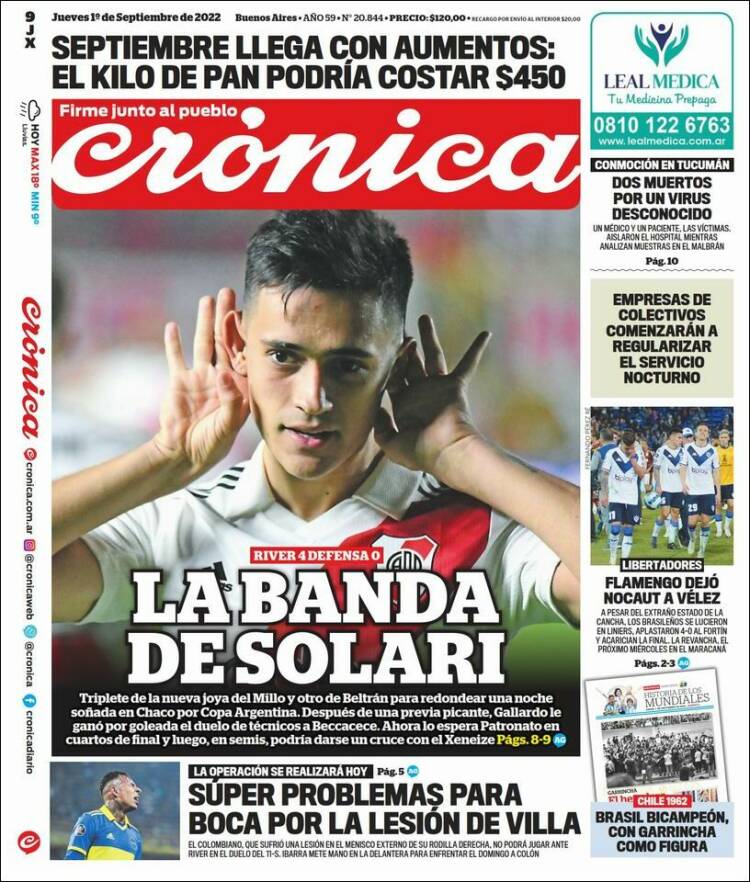 Portada de Diario El Libertador (Argentina)