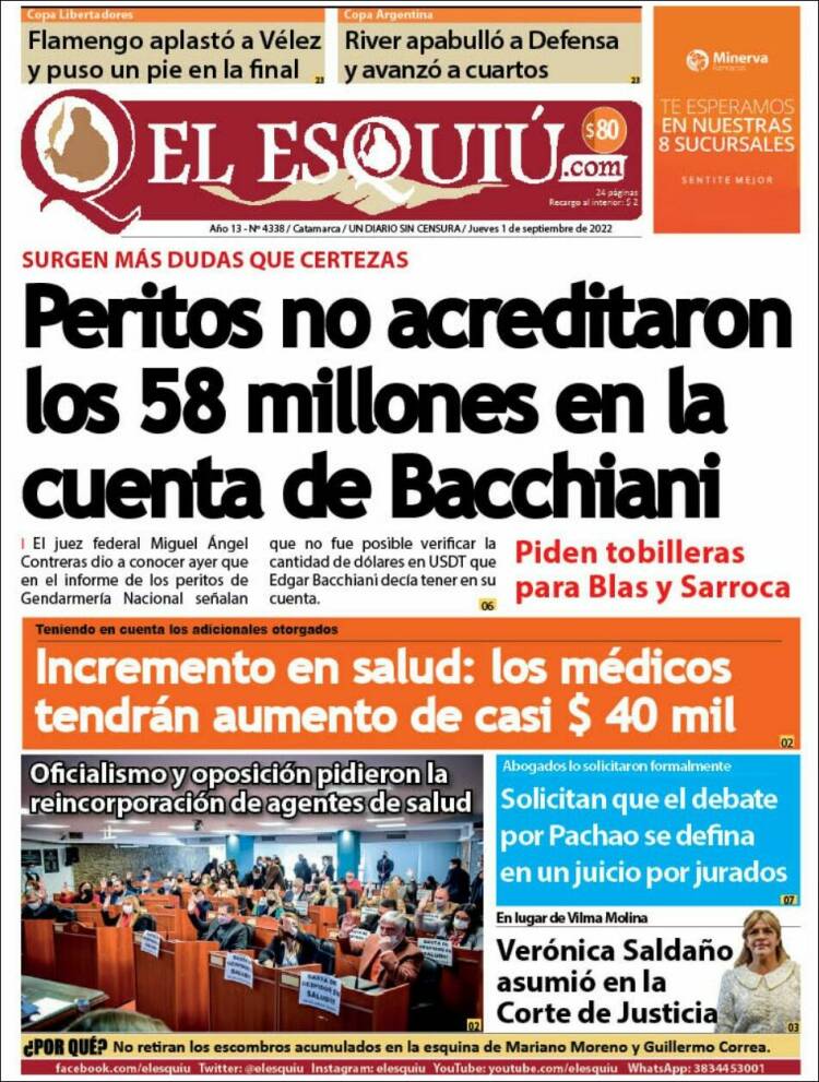 Portada de El Esquiu (Argentina)
