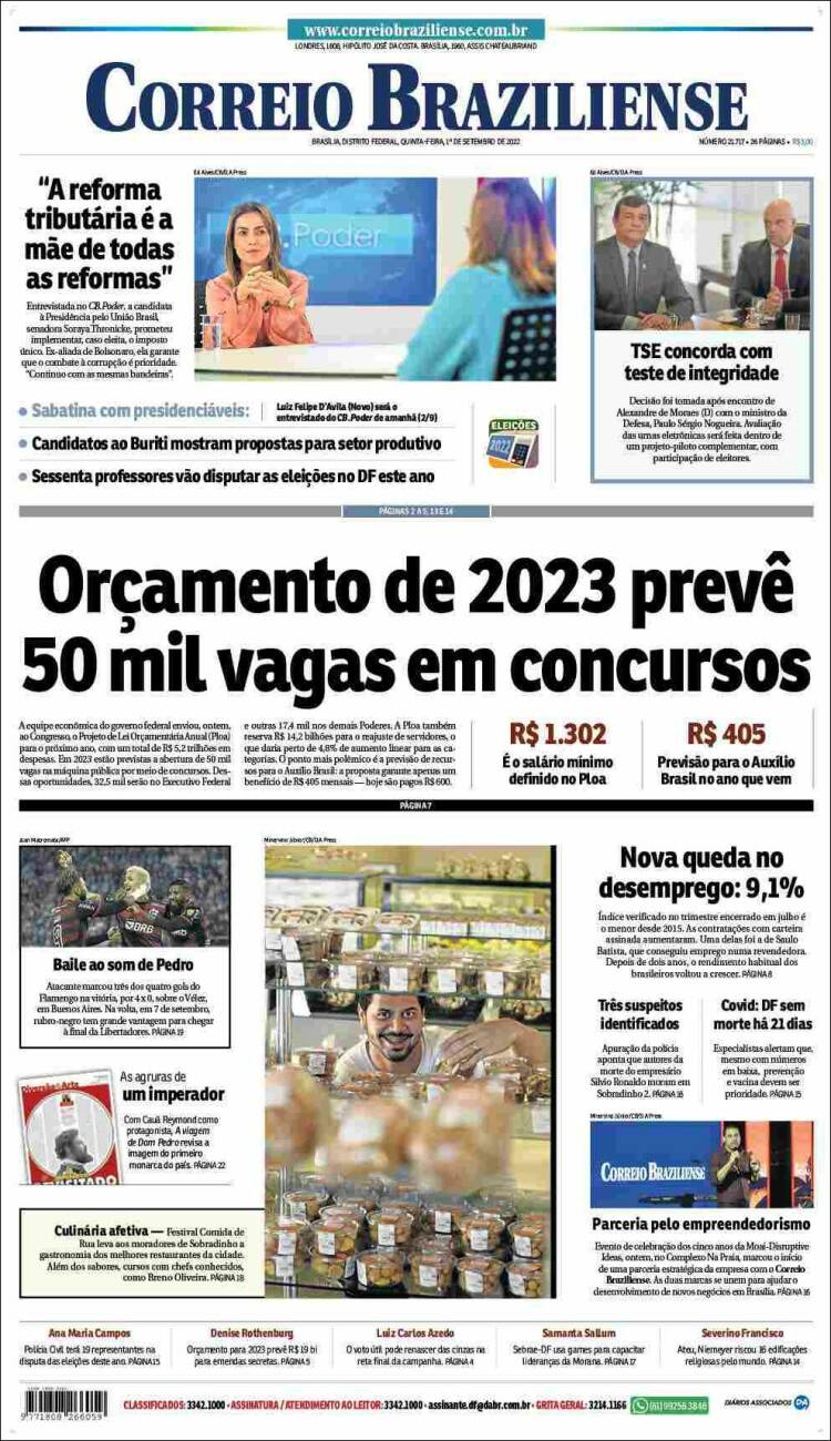 Portada de Correio Braziliense (Brasil)