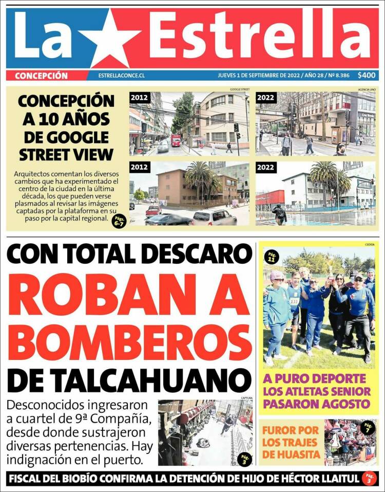 Portada de La Estrella de Concepción (Chile)