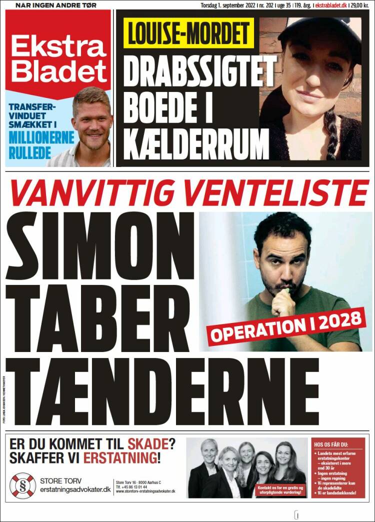 Portada de Ekstra Bladet (Dinamarca)