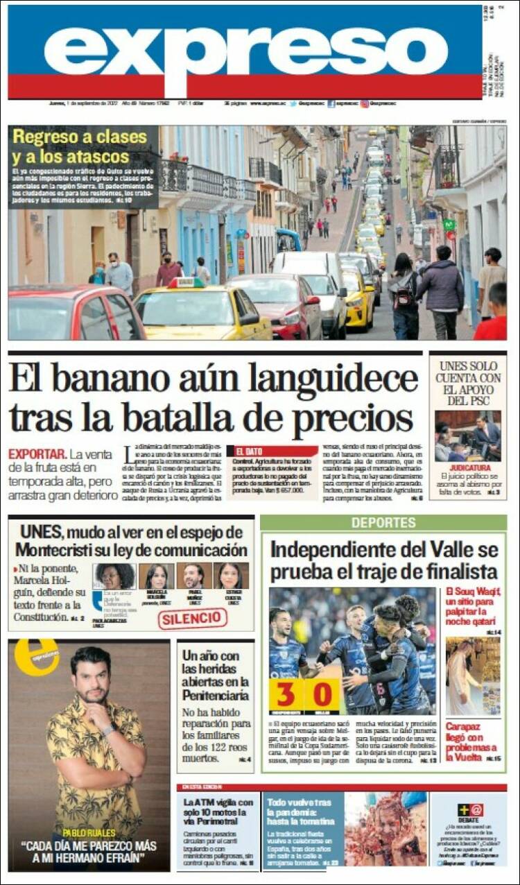Portada de Expreso (Ecuador)