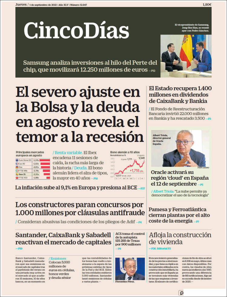 Portada de Cinco Días (Espa&ntilde;a)