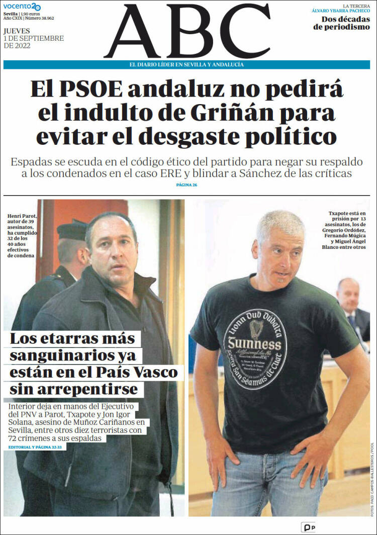Portada de ABC - Sevilla (España)