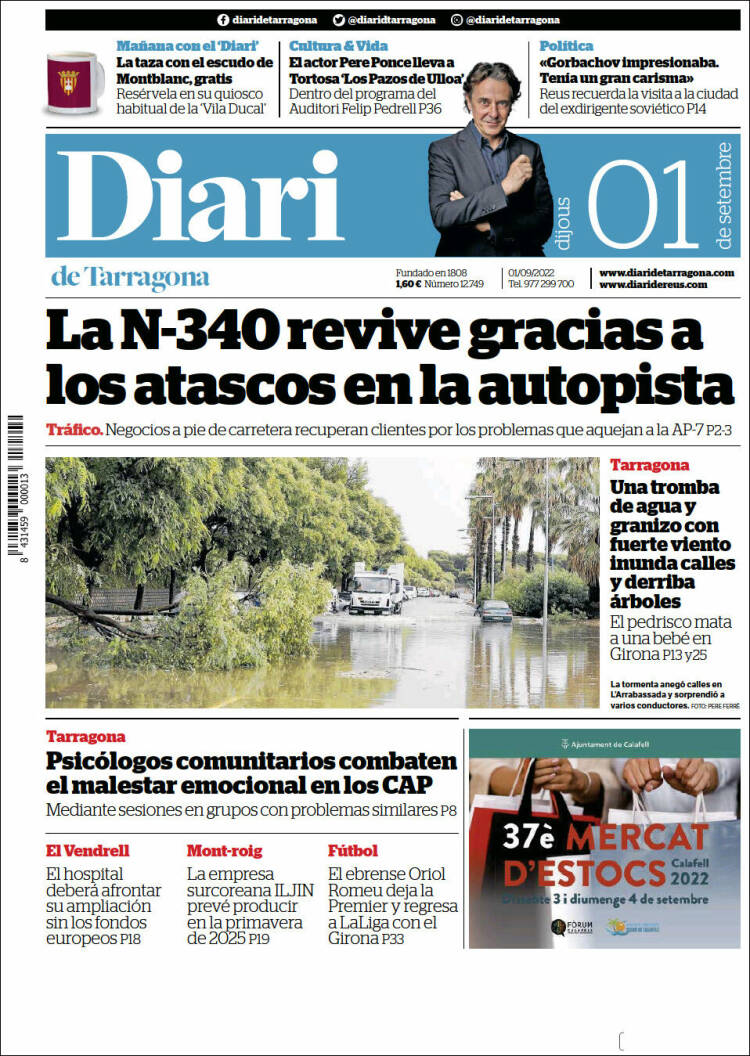 Portada de Diari de Tarragona (España)
