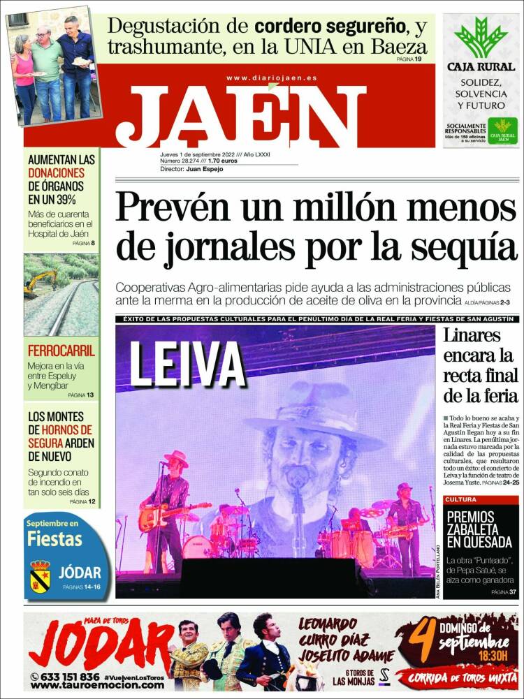 Portada de Diario Jaén (España)