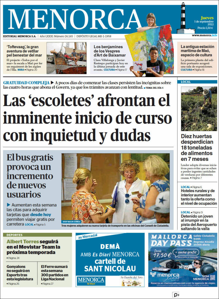 Portada de Menorca - Diario Insular (España)