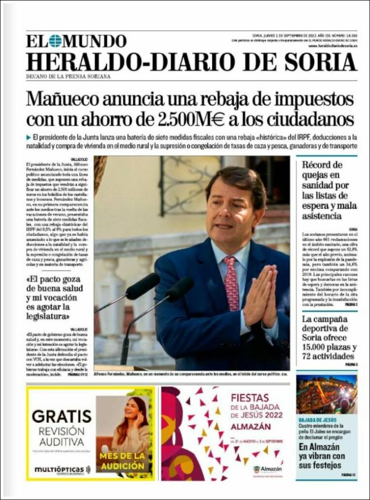 Portada de Diario de Soria (España)