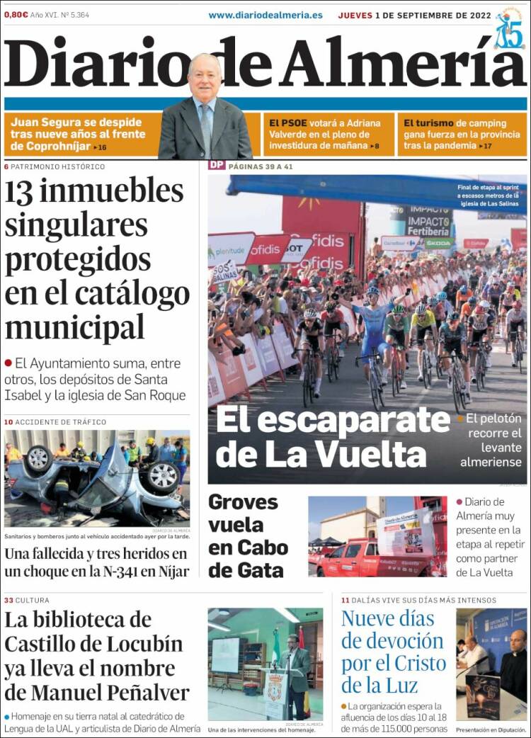 Portada de Diario de Almería (España)