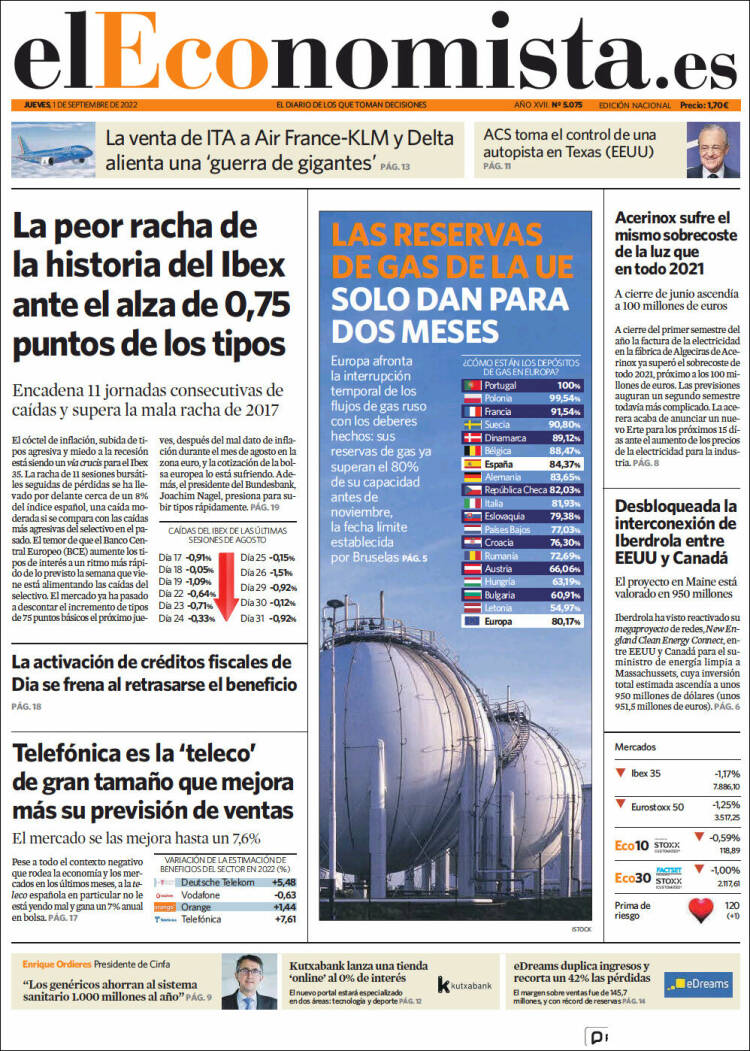 Portada de El Economista (Espa&ntilde;a)