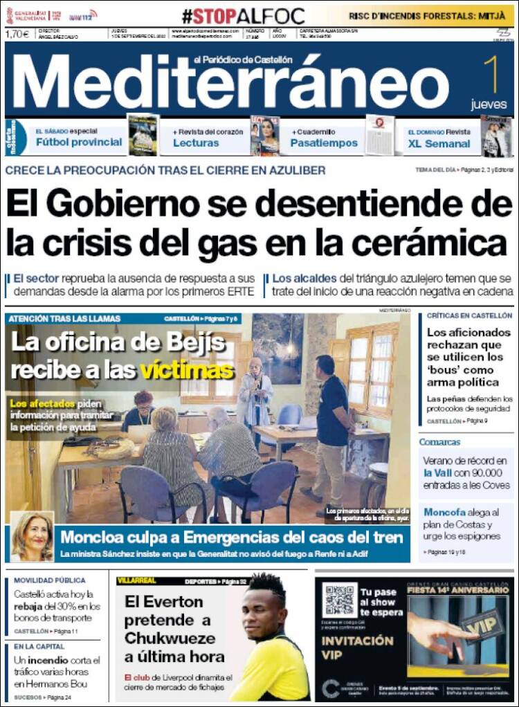 Portada de El Periódico Mediterraneo (España)