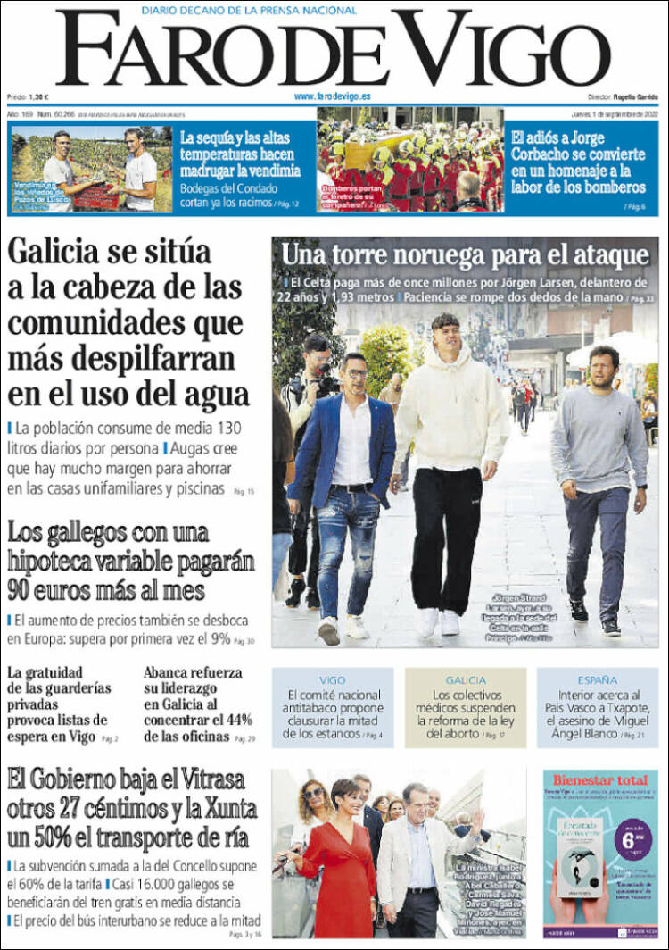Portada de Faro de Vigo (España)