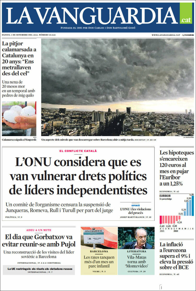 Portada de La Vanguardia (España)