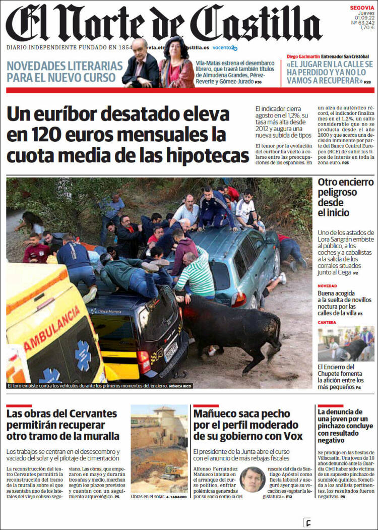 Portada de Norte de Castilla - Segovia (España)