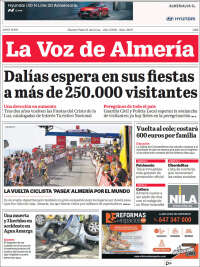 Portada de La Voz de Almería (España)