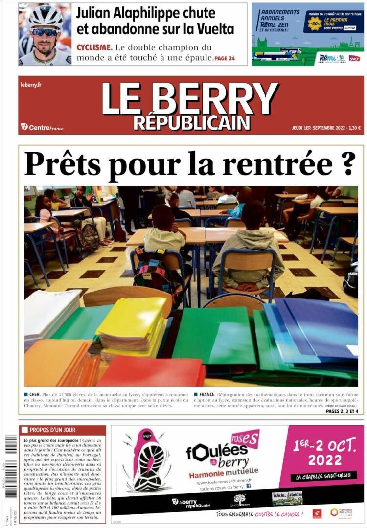 Portada de Berry Republicain (Francia)