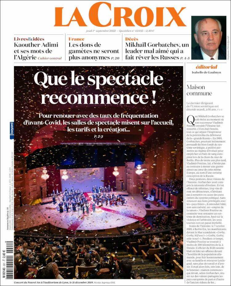Portada de La Croix (Francia)