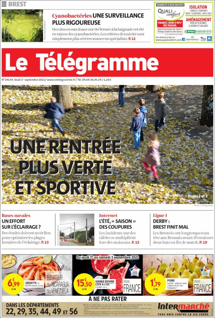 Portada de Télégramme (Francia)