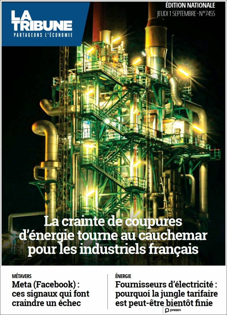 Portada de La Tribune (Francia)