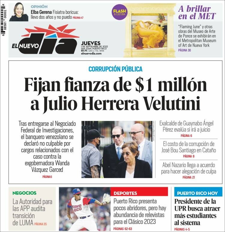 Portada de El Nuevo Día (Puerto Rico)