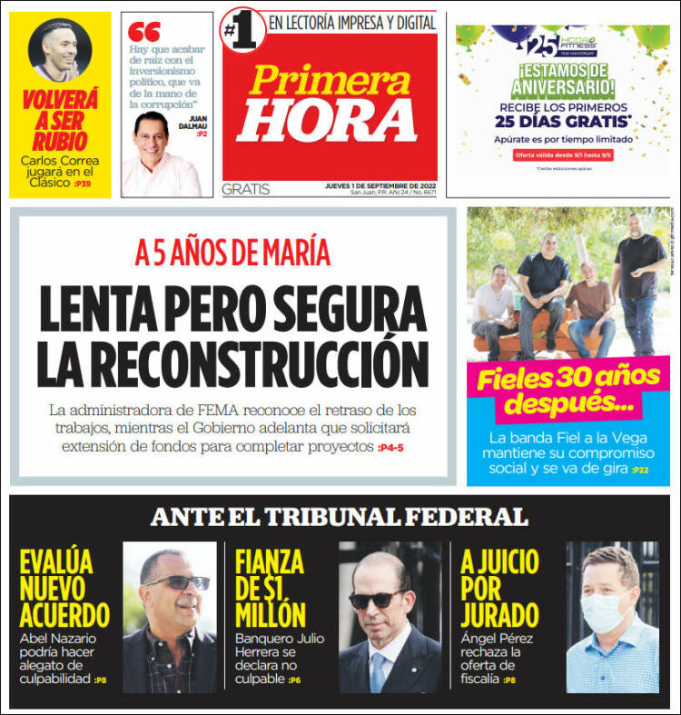 Portada de Primera Hora (Puerto Rico)