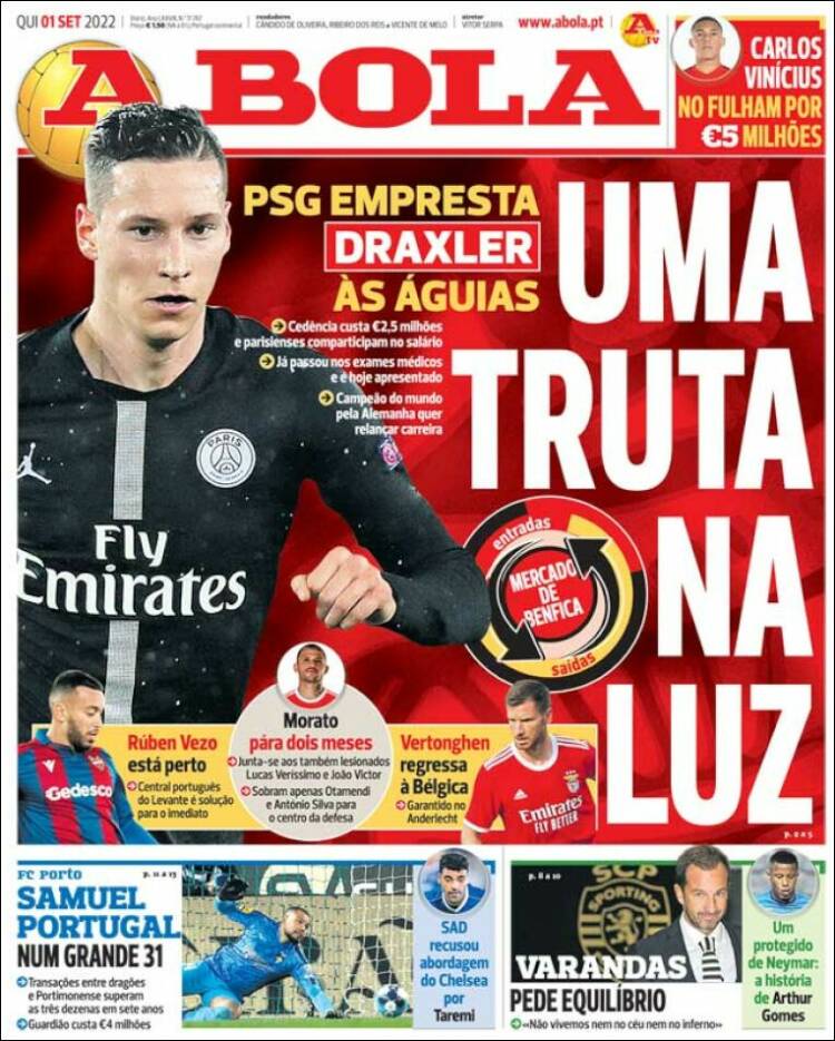 Portada de A Bola (Portugal)