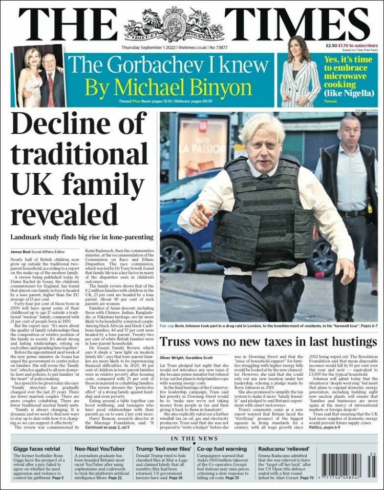 Portada de The Times (Reino Unido)