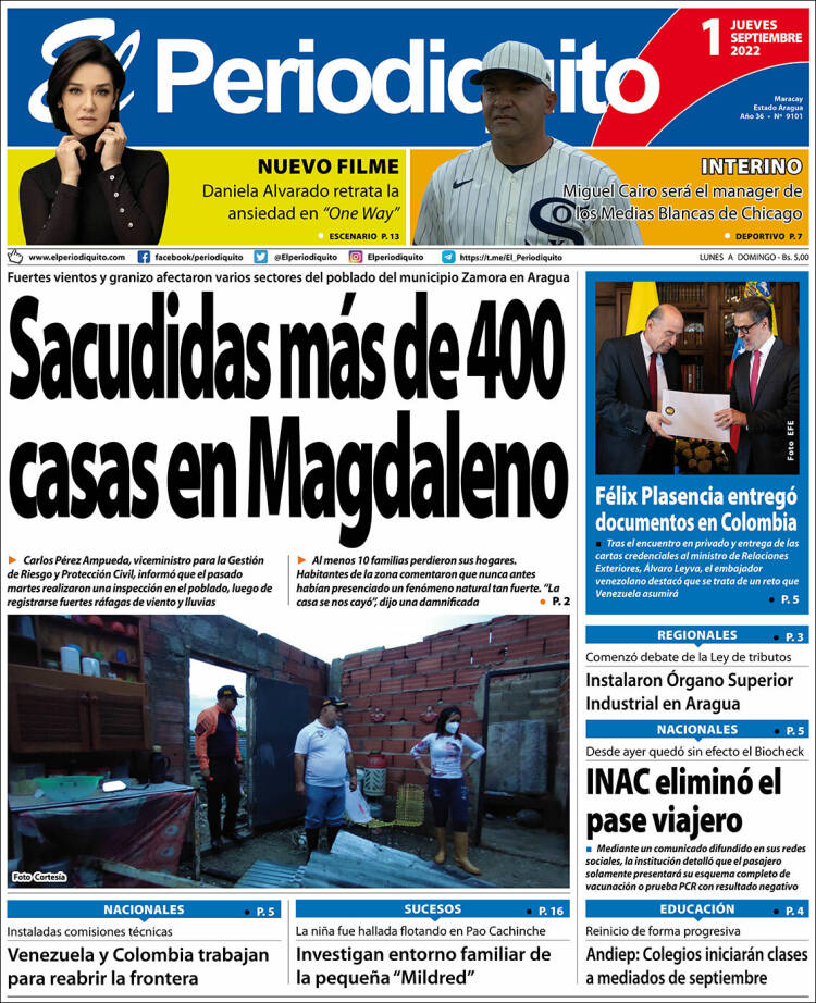 Portada de Periodiquito de Aragua (Venezuela)