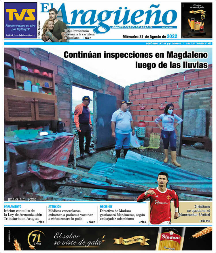 Portada de El Aragüeño (Venezuela)