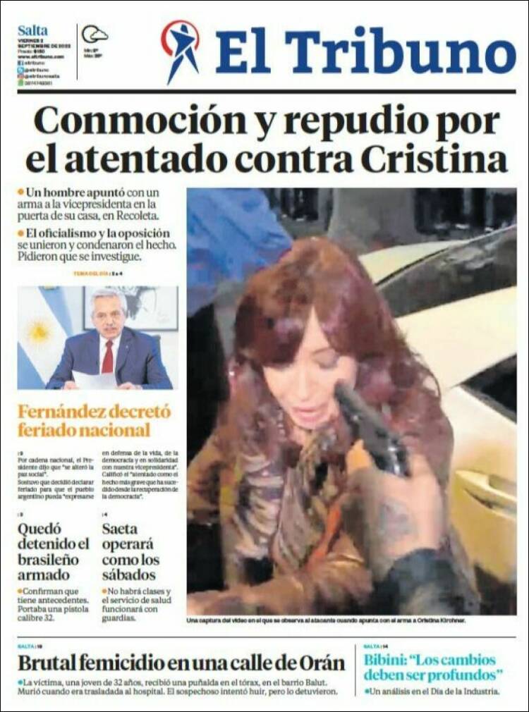 Portada de El Tribuno - Salta (Argentina)