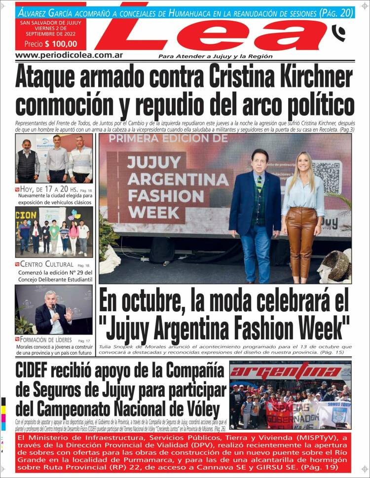 Portada de Periódico Lea (Argentina)