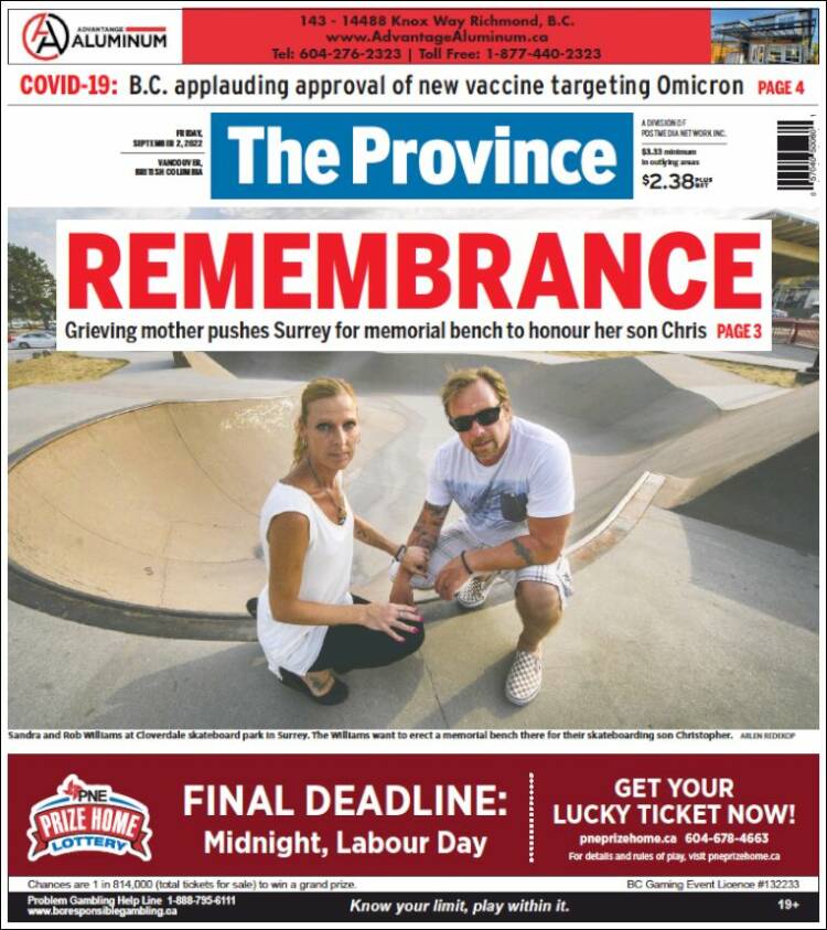 Portada de The Province (Canadá)