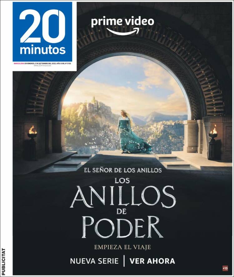 Portada de 20 Minutos - Barcelona (España)