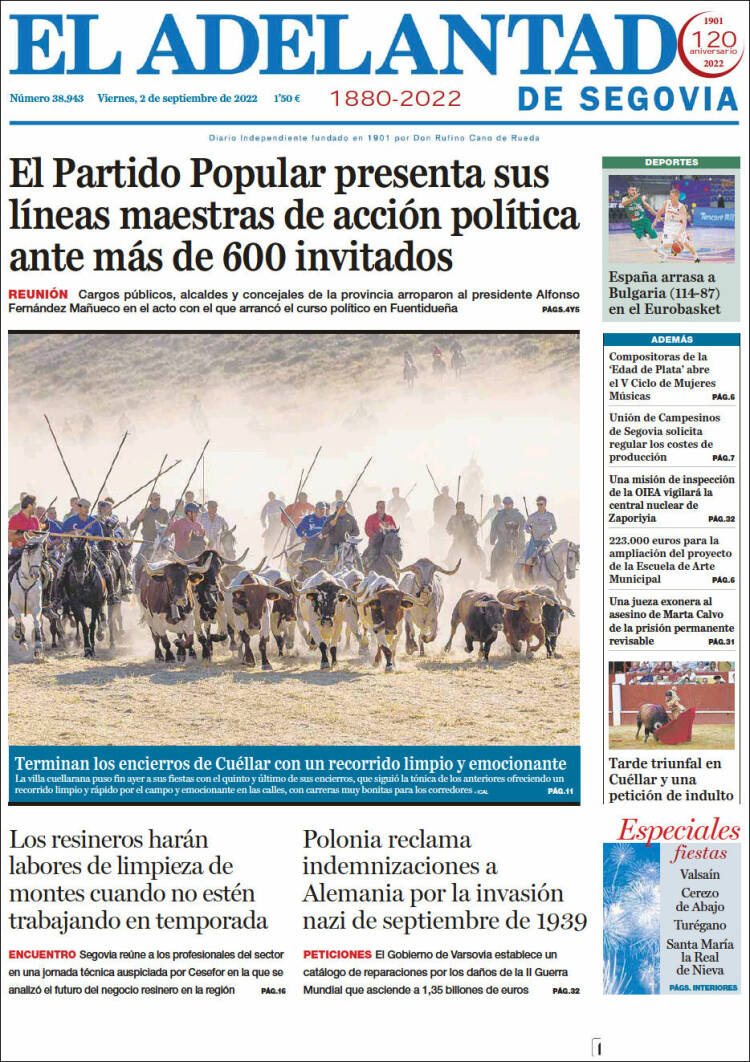 Portada de El Adelantado de Segovia (Espagne)