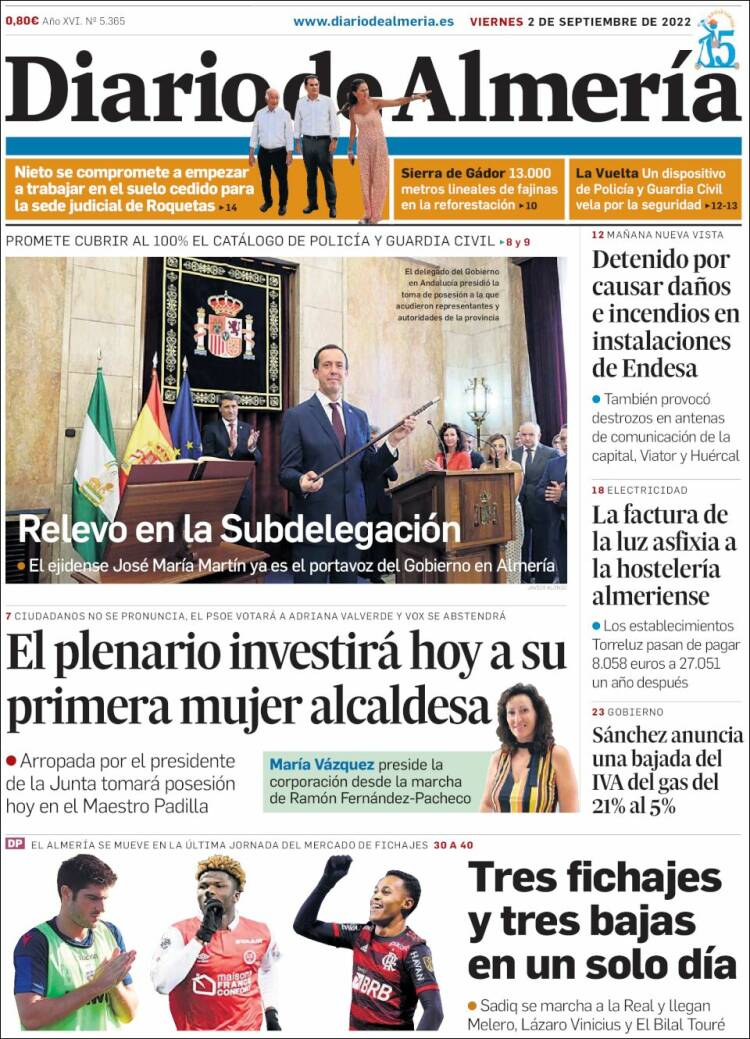 Portada de Diario de Almería (España)