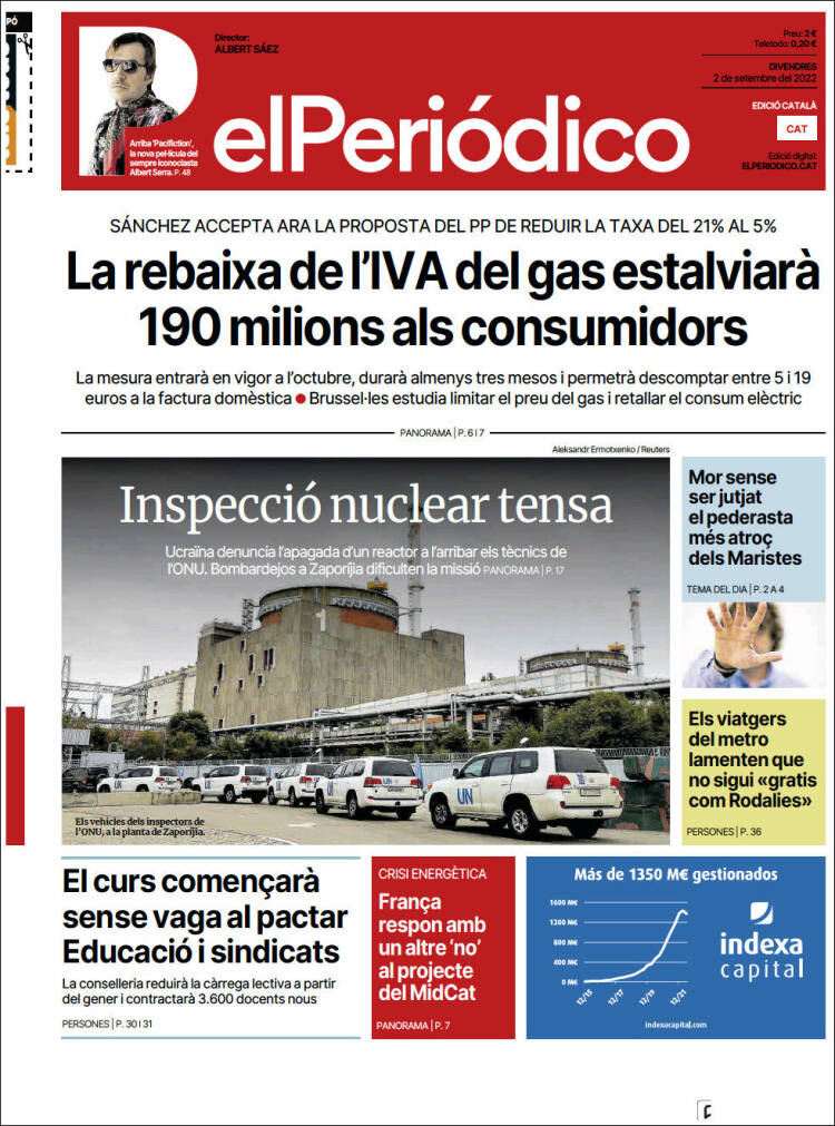 Portada de El Periódico de Catalunya (Espagne)