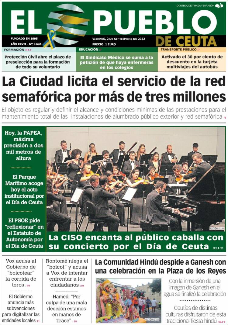 Portada de El Pueblo de Ceuta (Espagne)