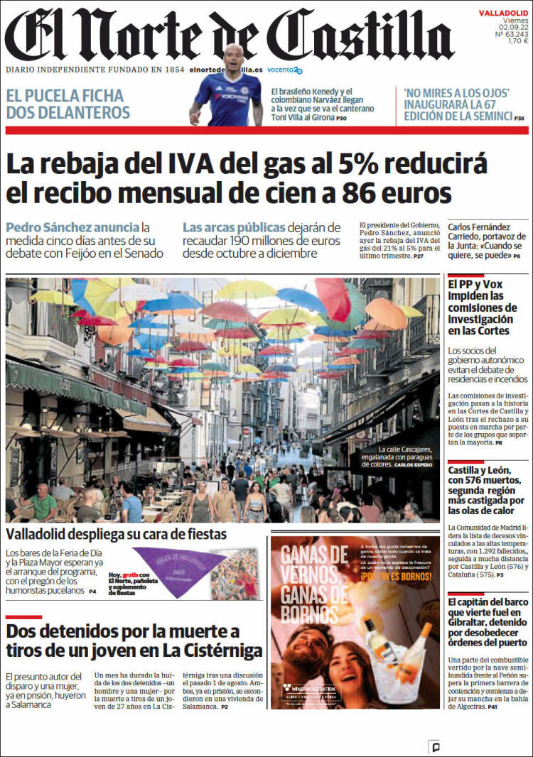 Portada de Norte de Castilla - Valladolid (Espagne)