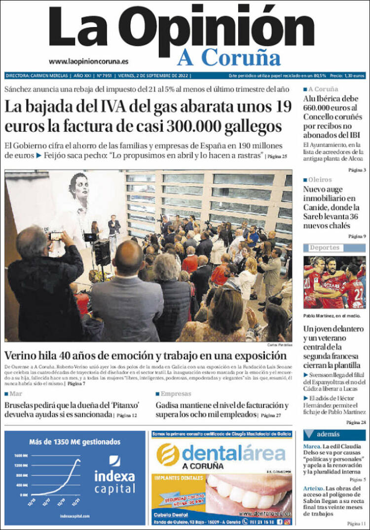 Portada de La Opinión de A Coruña (España)