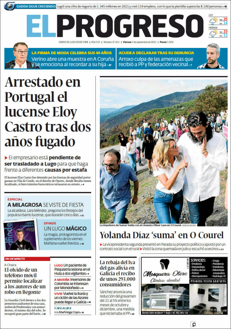 Portada de El Progreso (Espagne)