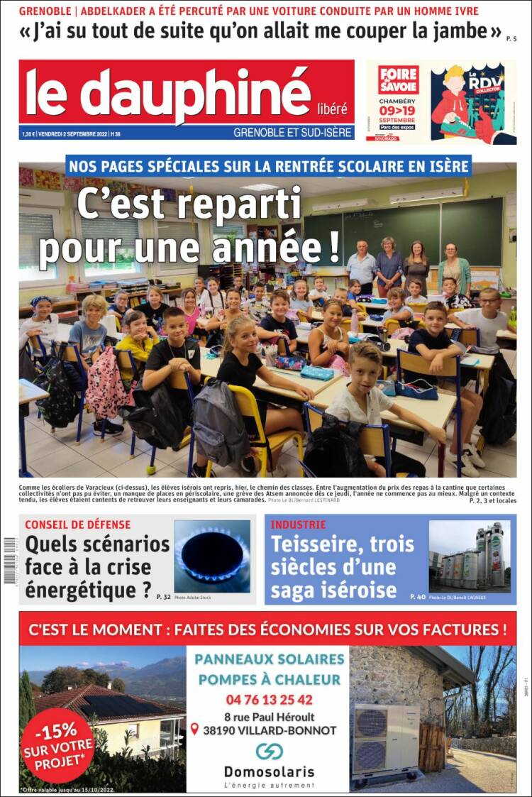 Portada de Le Dauphiné Libéré (Francia)
