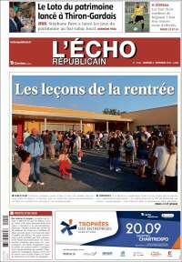 Portada de L'Echo Républicain (Francia)