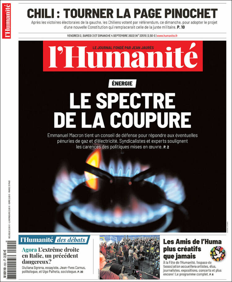 Portada de l'Humanite (Francia)