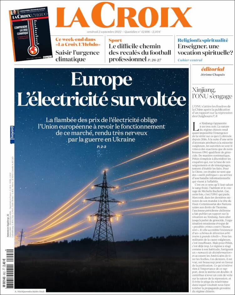 Portada de La Croix (Francia)