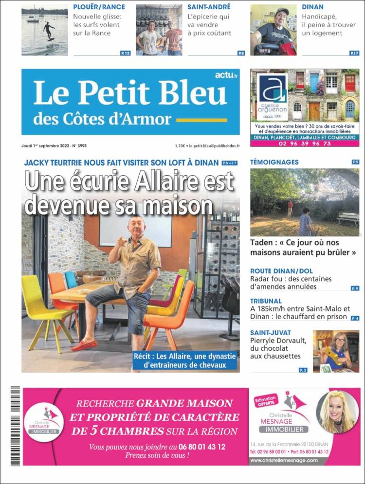 Portada de Le Petit Bleu (Francia)