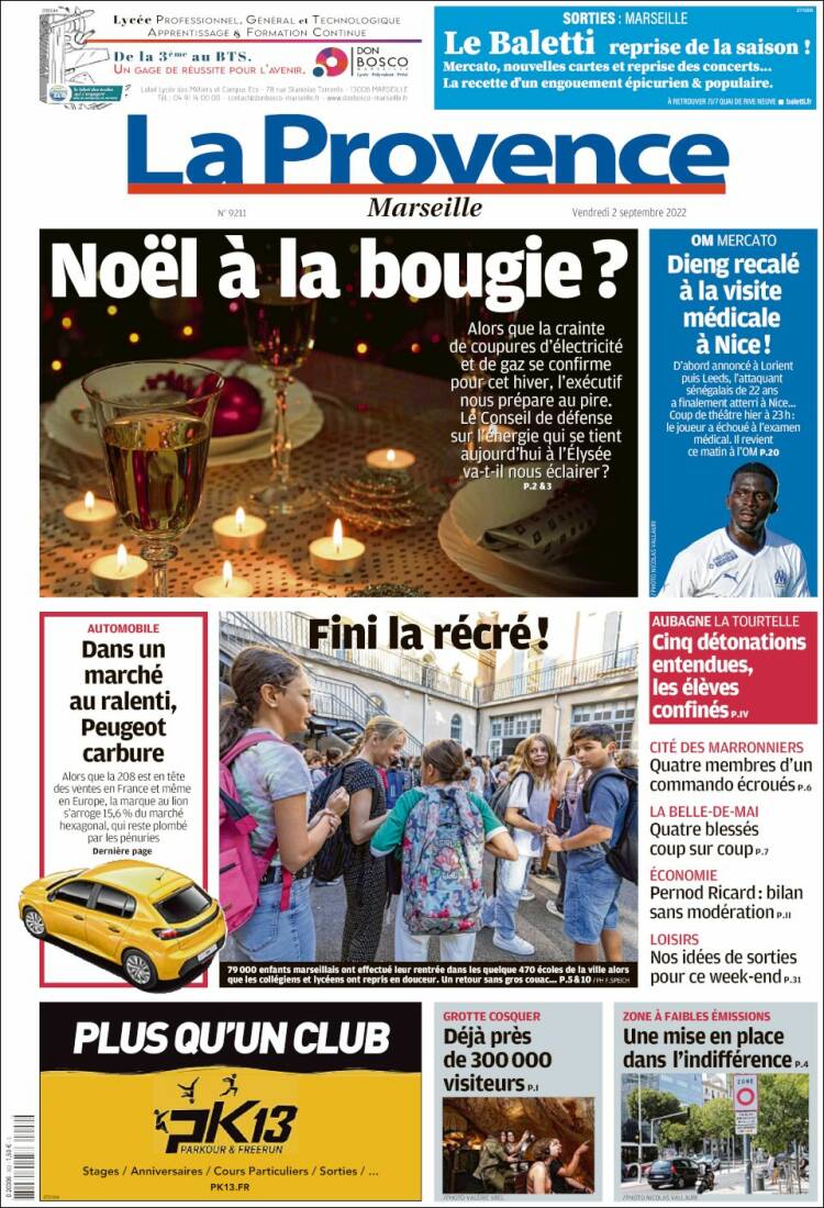 Portada de La Provence (Francia)