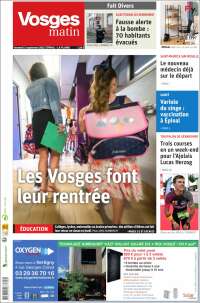 Portada de Vosges Matin (Francia)